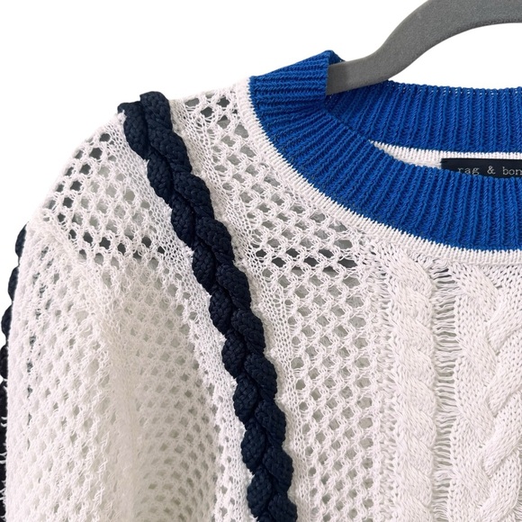 rag & bone Celina Cotton Crew in White Size XXS - Picture 14 of 14